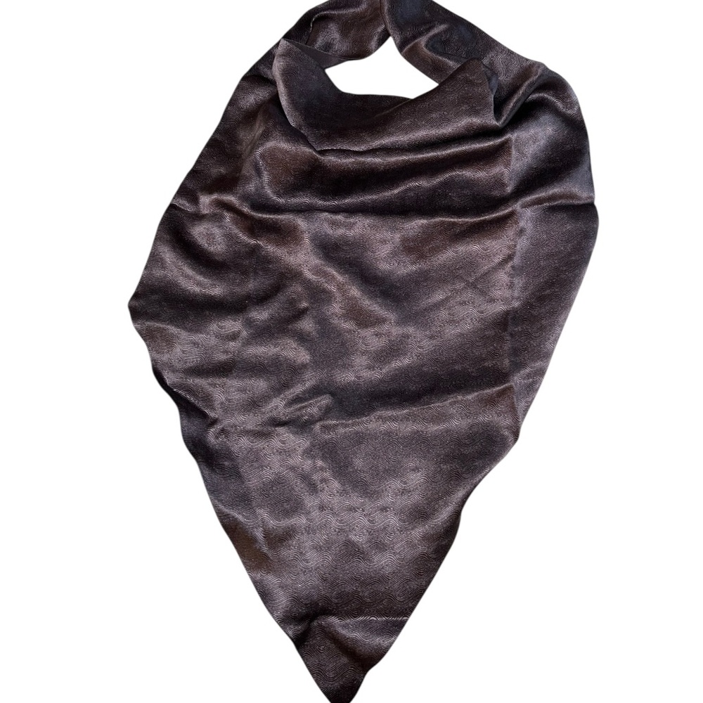Bandit Scarf Vintage RICH gray print on print 100% silk handkerchief scarf  NEW